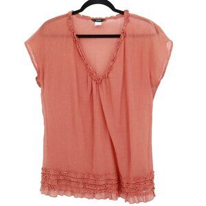 J. Crew Cotton Top Women XS Peach Bohemian Boho Hippie Summer Cottagecore Hippie